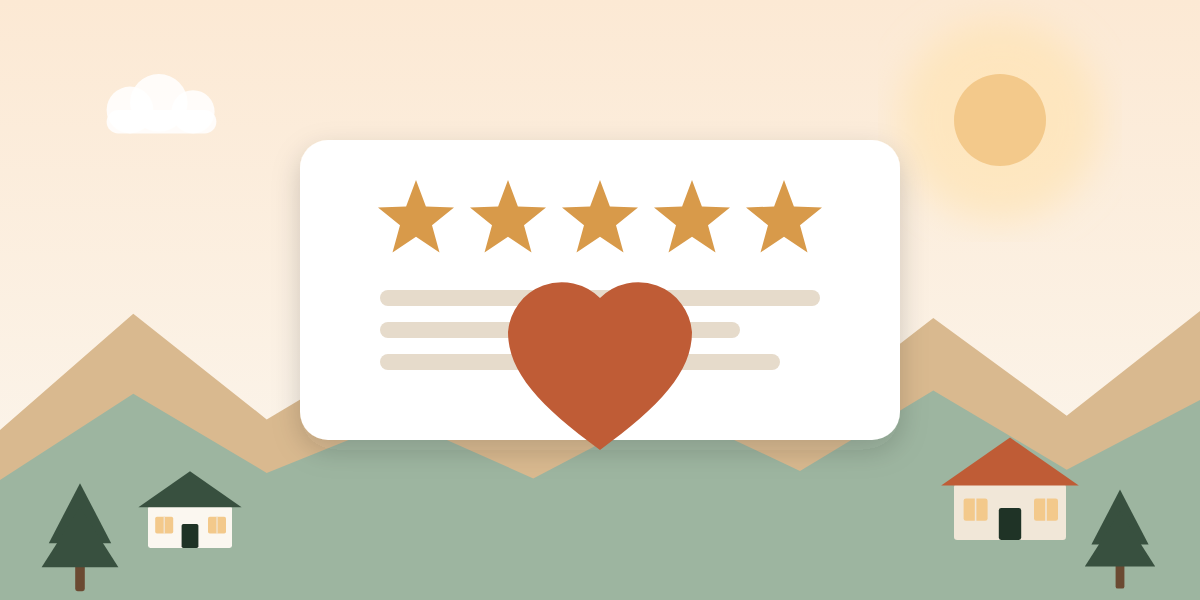 A happy guest, five stars, and a review for your next guests to read